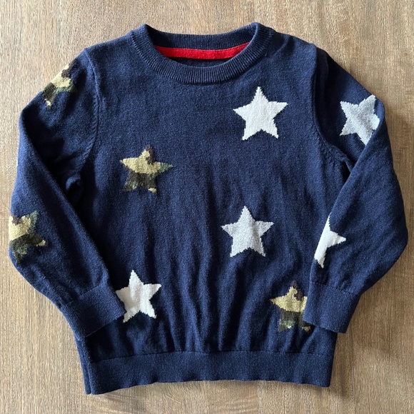 VGUC Mini Boden navy blue start print sweater size 3-4y - Picture 3 of 8